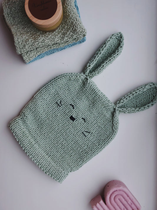 Bunny Bath Mitt - english pattern