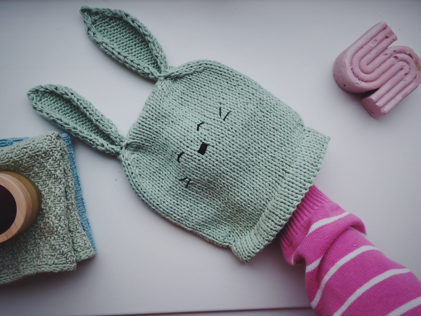 Bunny Bath Mitt - english pattern